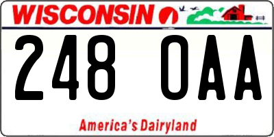 WI license plate 248OAA