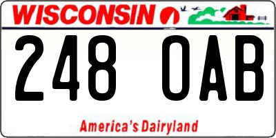 WI license plate 248OAB