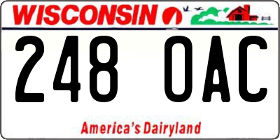 WI license plate 248OAC