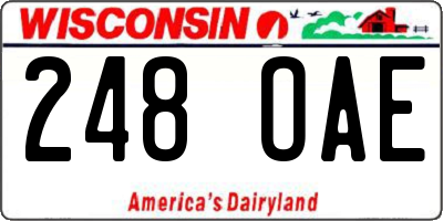 WI license plate 248OAE