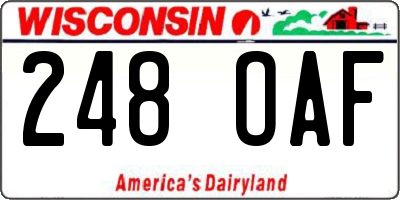 WI license plate 248OAF