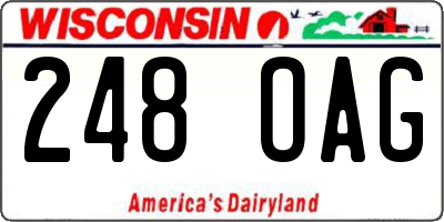 WI license plate 248OAG