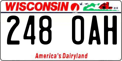 WI license plate 248OAH