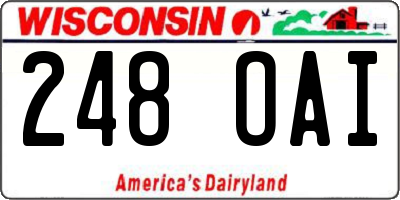 WI license plate 248OAI