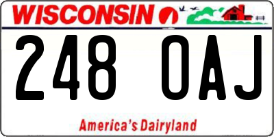 WI license plate 248OAJ