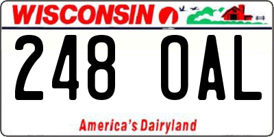 WI license plate 248OAL