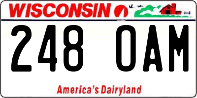WI license plate 248OAM