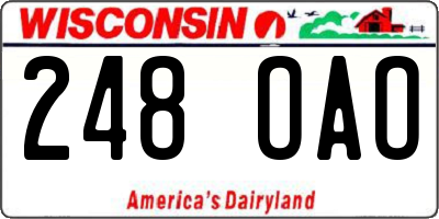WI license plate 248OAO