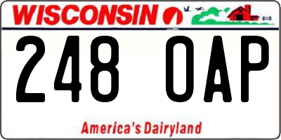 WI license plate 248OAP