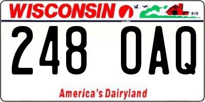 WI license plate 248OAQ