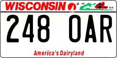 WI license plate 248OAR