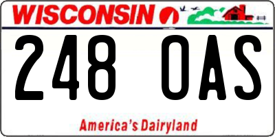 WI license plate 248OAS