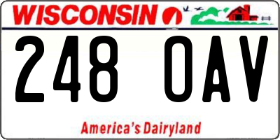 WI license plate 248OAV