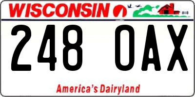 WI license plate 248OAX