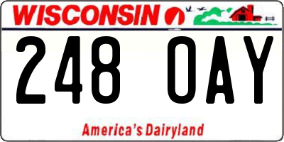 WI license plate 248OAY