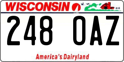 WI license plate 248OAZ