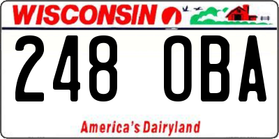 WI license plate 248OBA
