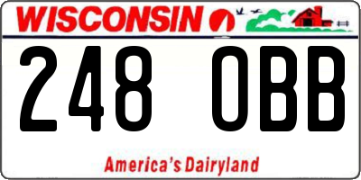 WI license plate 248OBB