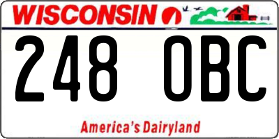 WI license plate 248OBC
