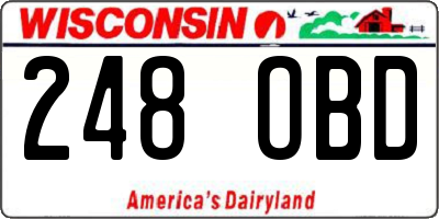 WI license plate 248OBD