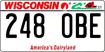 WI license plate 248OBE