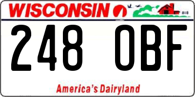 WI license plate 248OBF