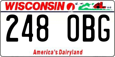 WI license plate 248OBG