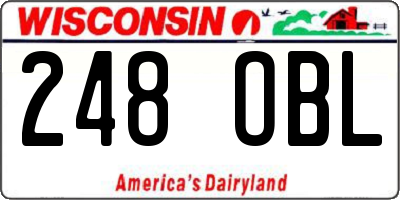 WI license plate 248OBL