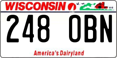 WI license plate 248OBN