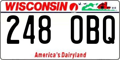WI license plate 248OBQ