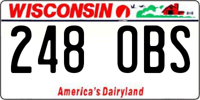 WI license plate 248OBS