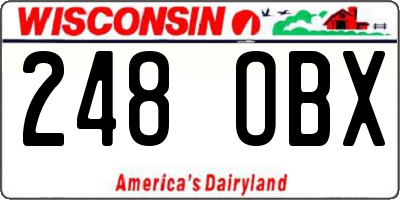 WI license plate 248OBX