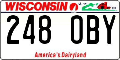 WI license plate 248OBY