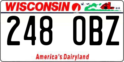 WI license plate 248OBZ