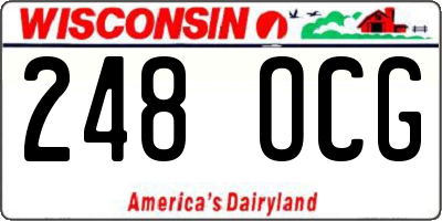WI license plate 248OCG