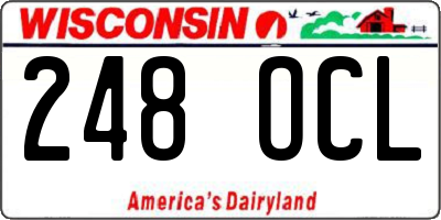 WI license plate 248OCL