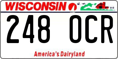 WI license plate 248OCR