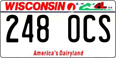 WI license plate 248OCS