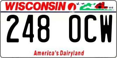 WI license plate 248OCW