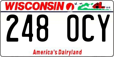WI license plate 248OCY