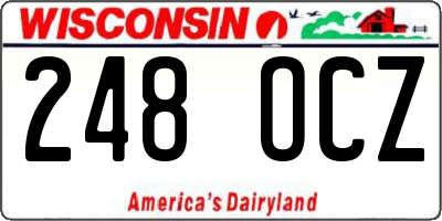WI license plate 248OCZ