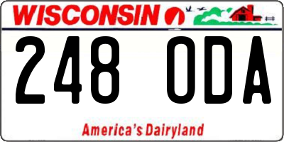WI license plate 248ODA