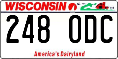 WI license plate 248ODC