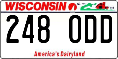 WI license plate 248ODD