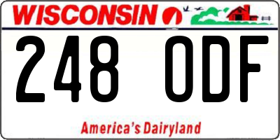 WI license plate 248ODF