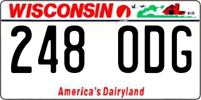 WI license plate 248ODG