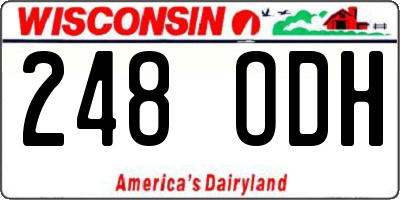 WI license plate 248ODH