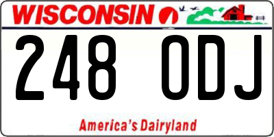 WI license plate 248ODJ