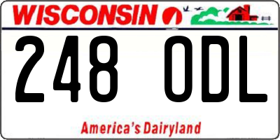 WI license plate 248ODL