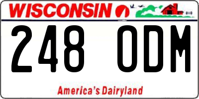 WI license plate 248ODM